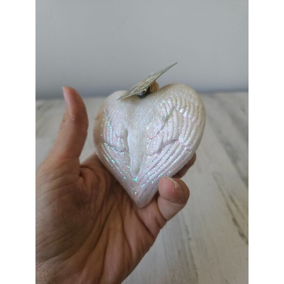 Old world OWC Peace Dove bird glitter ornament glass Xmas tree - Picture 5 of 8